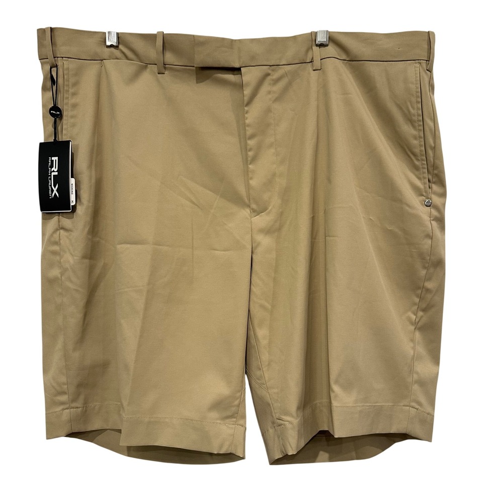 NEW RLX Ralph Lauren Tailored Fit Golf Shorts Khaki Men Size 42 Wicking Fabric